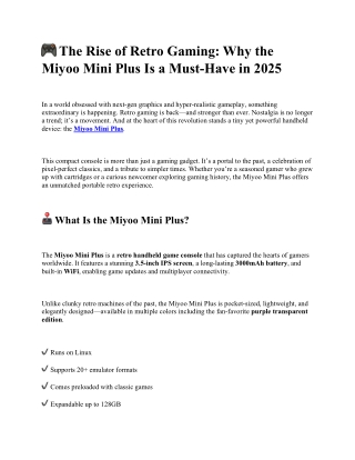 the rise of retro gaming why the miyoo mini plus