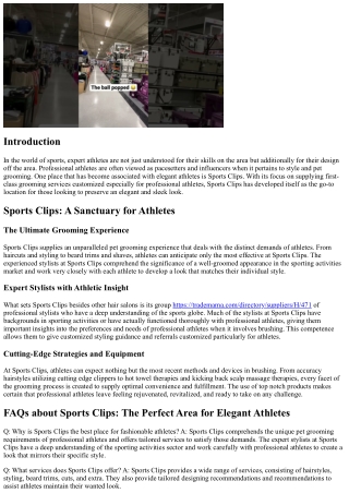 Sports Clips: The Perfect Area for Stylish Athletes