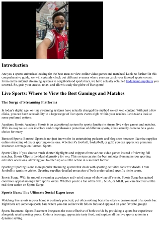 Live Sports: Where to See the very best Games and Matches