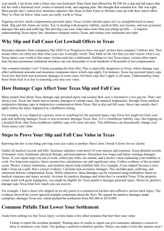 Slip and Fall Damages in Texas: Proving Your Case Value