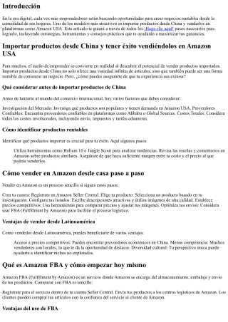 Importar productos desde China y tener éxito vendiéndolos en Amazon USA