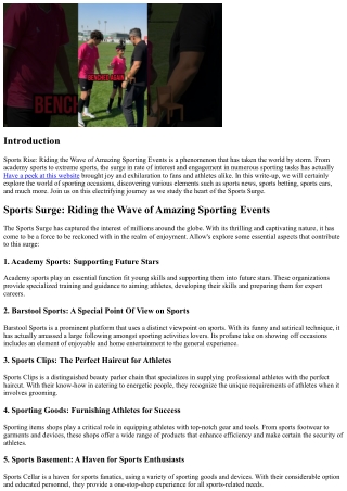 Sports Surge: Riding the Wave of Exciting Sporting Events
