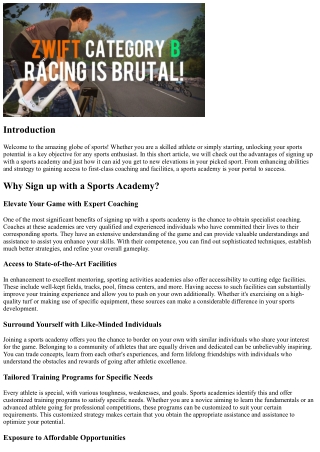 Sports Academy: Unlocking Your Athletic Potential