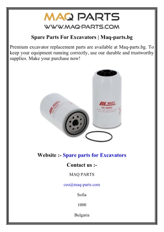 Spare Parts For Excavators   Maq-parts.bg