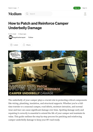 Mobile Camper Repair Michigan for Underbelly Damage Guide