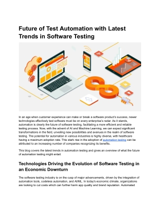 Future of Test Automation with Latest Trends in Software Testing