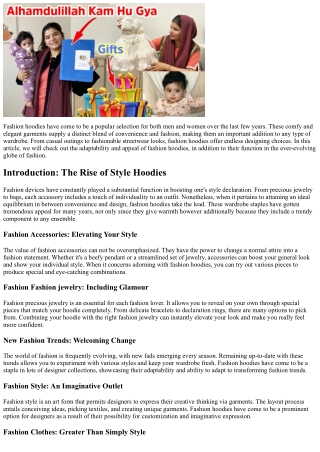 Fashion Hoodies: Comfy and Trendy Wardrobe Staples