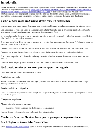 Estrategias innovadoras para empezar a vender cosas en Amazon