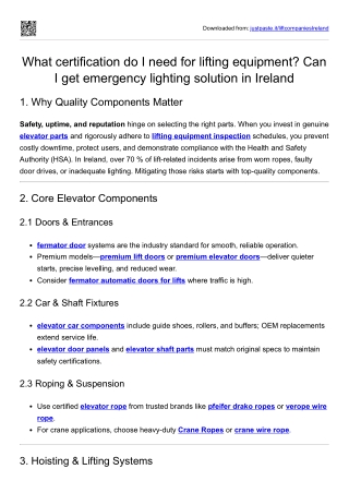 Elevator Services | lifting equipment Ireland | chain hoists