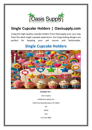 single cupcake holders oasisupply com