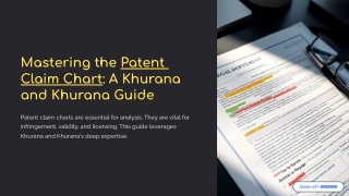 how to prepare patent claim chart by Khurana and Khurana Best Patent Law Firms in India