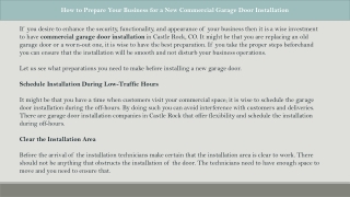 From Planning to Installation: Preparing Your Facility for a New Garage Door