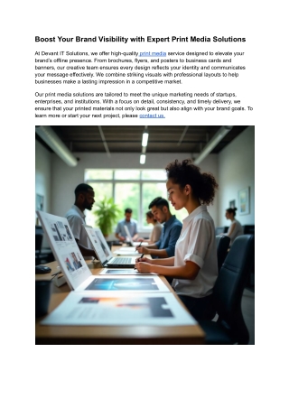 Boost Your Brand Visibility with Expert Print Media Solutions