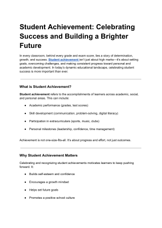 Student Achievement_ Celebrating Success and Building a Brighter Future