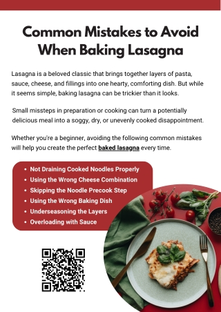 Common Mistakes to Avoid When Baking Lasagna