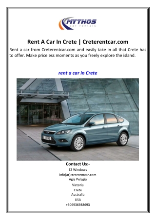 Rent A Car In Crete  Creterentcar.com
