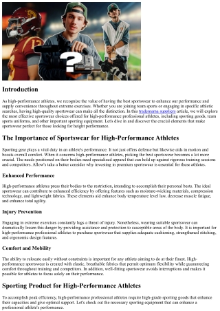 The Most Effective Sportswear for High-Performance Athletes