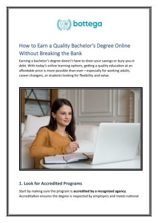 how to earn a quality bachelor s degree online
