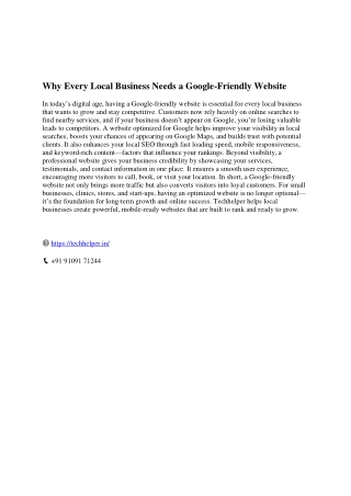 Why Every Local Business Needs a Google