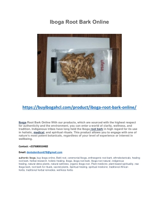 Iboga Root Bark Online PDF