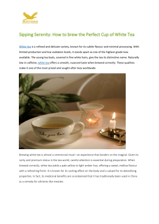 Sipping Serenity_How to brew the Perfect Cup of White Tea