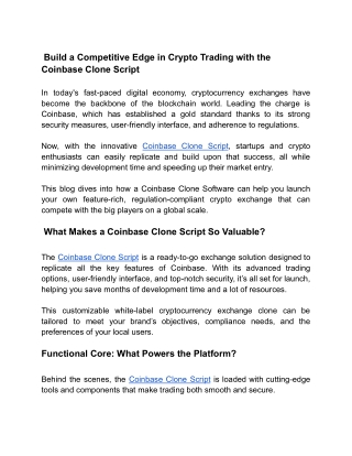 build a competitive edge in crypto trading with
