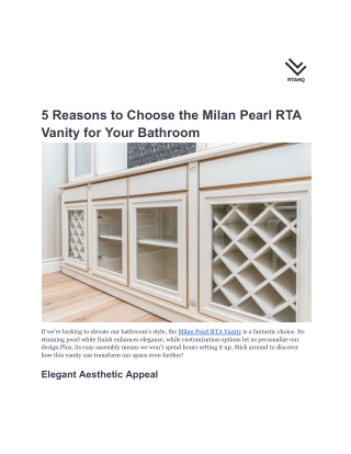 5 Reasons to Choose the Milan Pearl RTA Vanity for Your Bathroom-RTAHQ