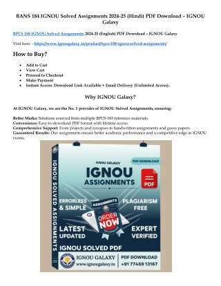 bans 184 ignou solved assignments 2024 25 hindi