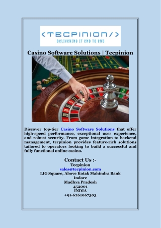 Casino Software Solutions Tecpinion