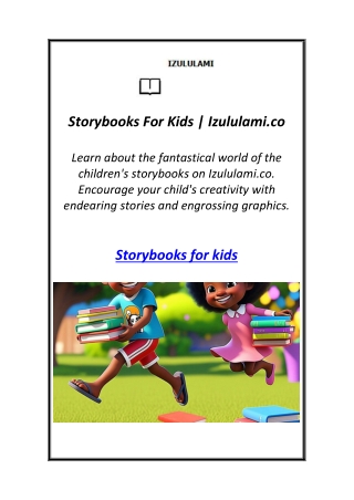 Storybooks For Kids | Izululami.co