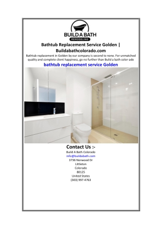 bathtub replacement service golden