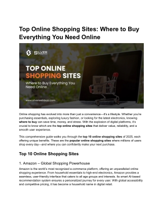 Top Online Shopping Sites in 2025: Where to Buy