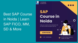 Best SAP Course in Noida | Learn SAP FICO, MM, SD & More