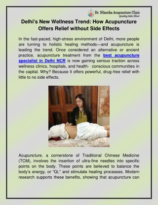Best Acupuncture specialist in Delhi NCR