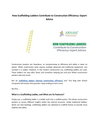 How Scaffolding Ladders Contribute to Construction Efficiency_ Expert Advice