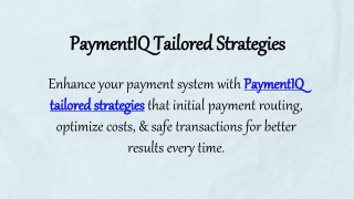 PaymentIQ Tailored Strategies