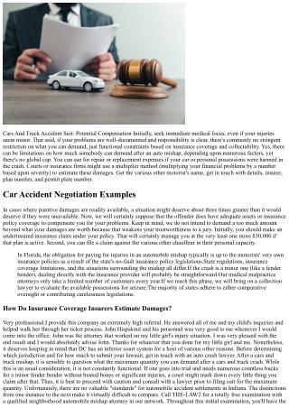 cars and truck accident suit potential
