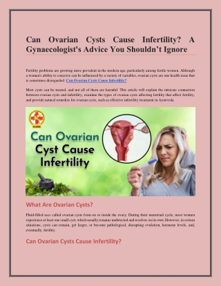 Can Ovarian Cysts Cause Infertility