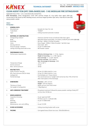KMCHQ-5 FE36 Modular Clean Agent Fire Extinguisher