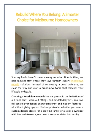 Rebuild Where You Belong A Smarter Choice for Melbourne Homeowners