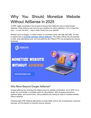 why you should monetize website without adsense