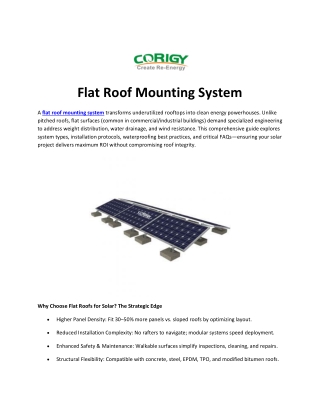 Flat Roof Mounting System - Expert Guide