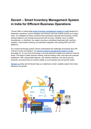 _Devant – Smart Inventory Management System in India for Efficient Business Operations