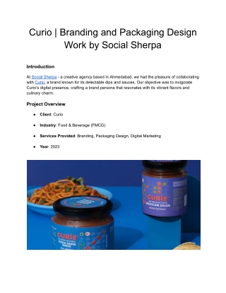Curio - Branding and Packaging Design Work by Social Sherpa