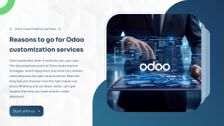 Reasons to go for Odoo customization services