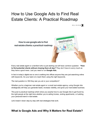 how to use google ads to find real estate clients