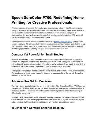Epson SureColor P700