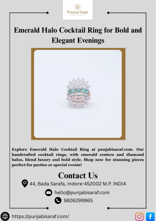 Emerald Halo Cocktail Ring for Bold and Elegant Evenings