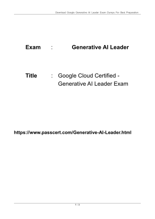 download google generative ai leader exam dumps