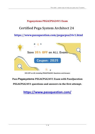 Pegasystems PEGACPSA24V1 Questions and Answers 2025